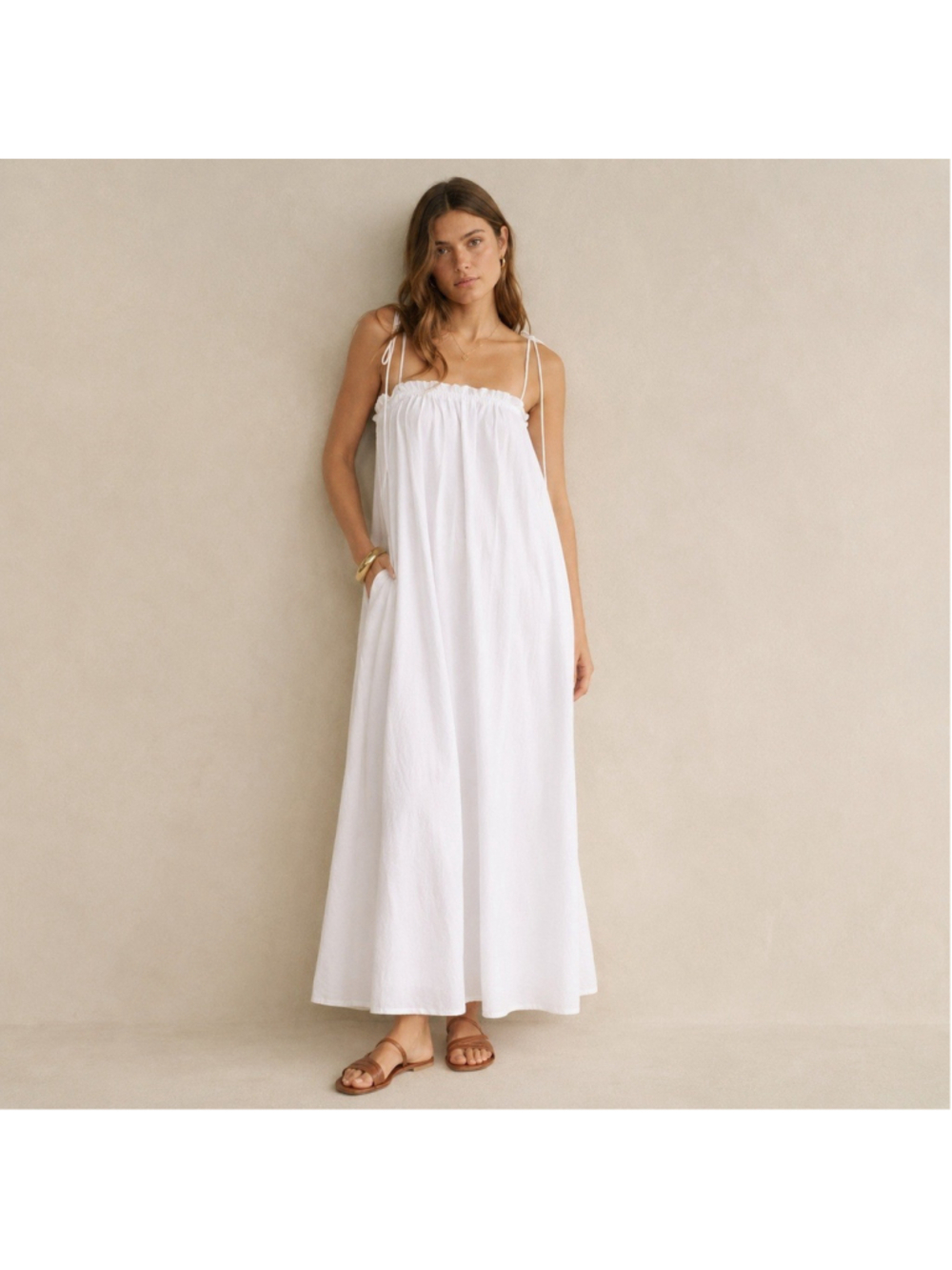 Show Me Your Mumu Linen Angel Maxi Dress XS NWT White